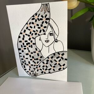 Watercolor Frame-able Female Greeting Card